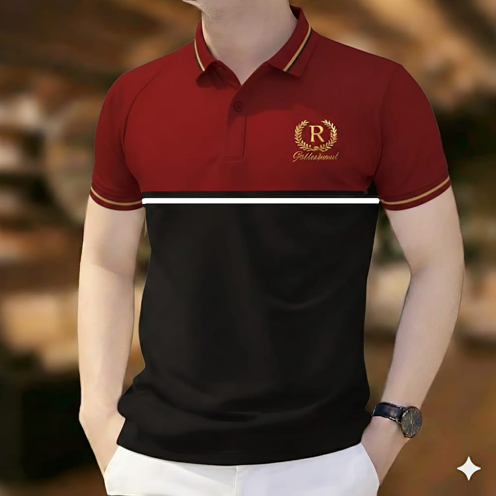Super Premium PK Cotton Polo Shirt For Men's [R Maroon/Black]